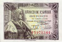 p128a from Spain: 1 Peseta from 1945