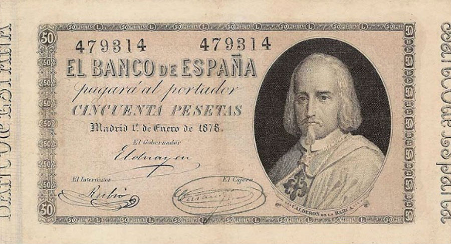 Front of Spain p14: 50 Pesetas from 1878