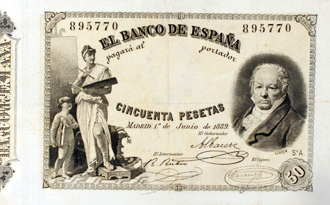 Front of Spain p40: 50 Pesetas from 1889