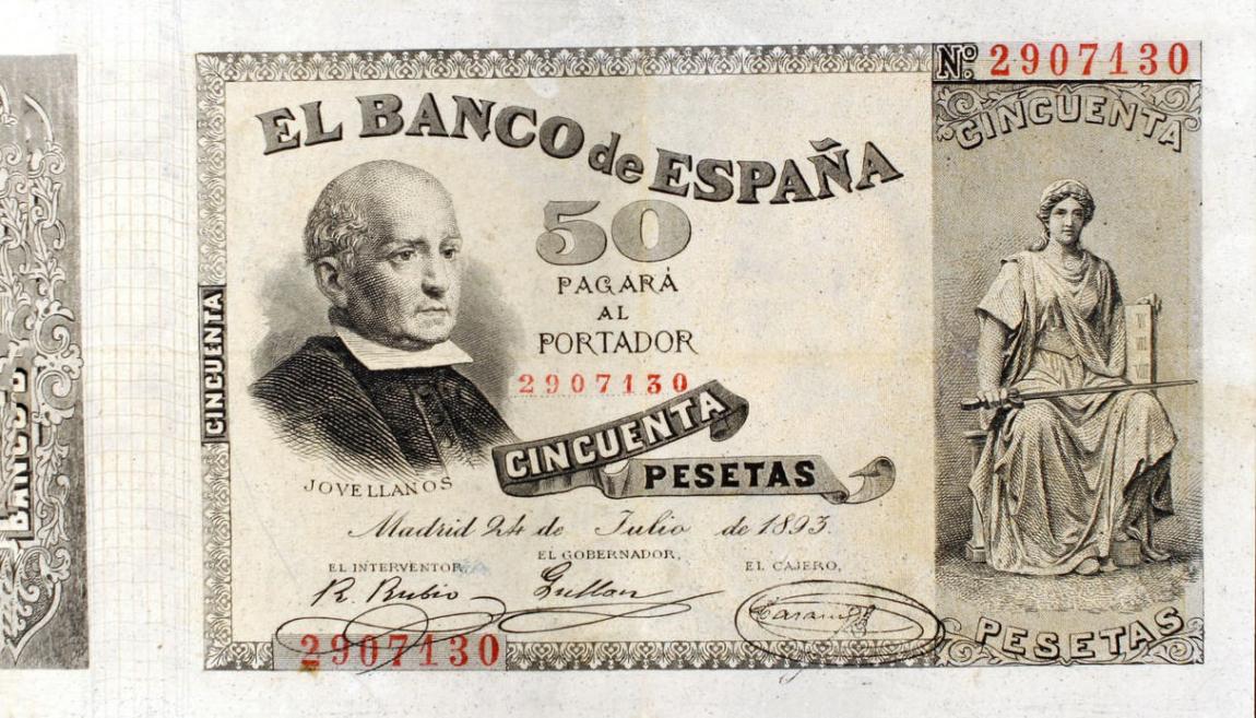 Front of Spain p43: 50 Pesetas from 1893