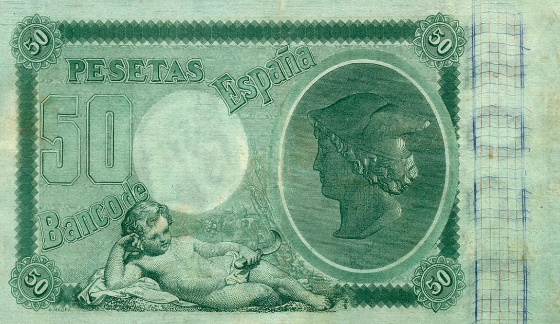 Back of Spain p47: 50 Pesetas from 1898