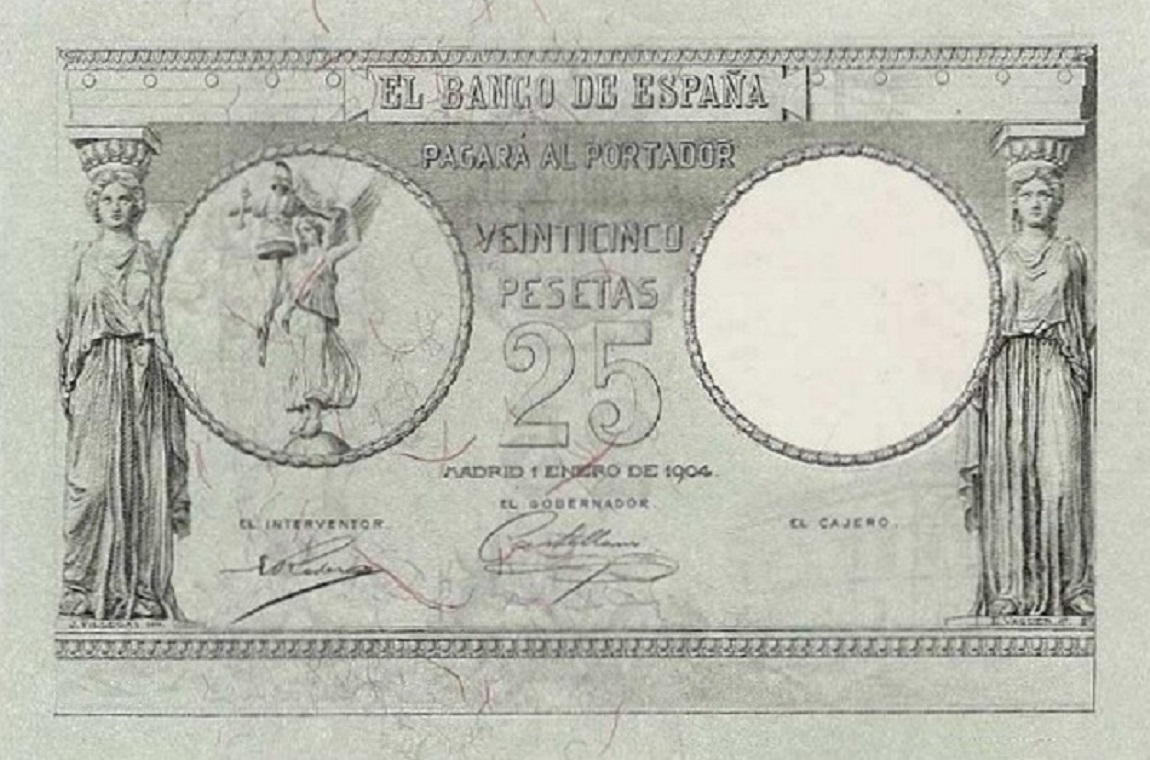 Front of Spain p55: 25 Pesetas from 1904