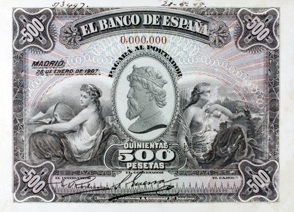 Front of Spain p60s: 500 Pesetas from 1907