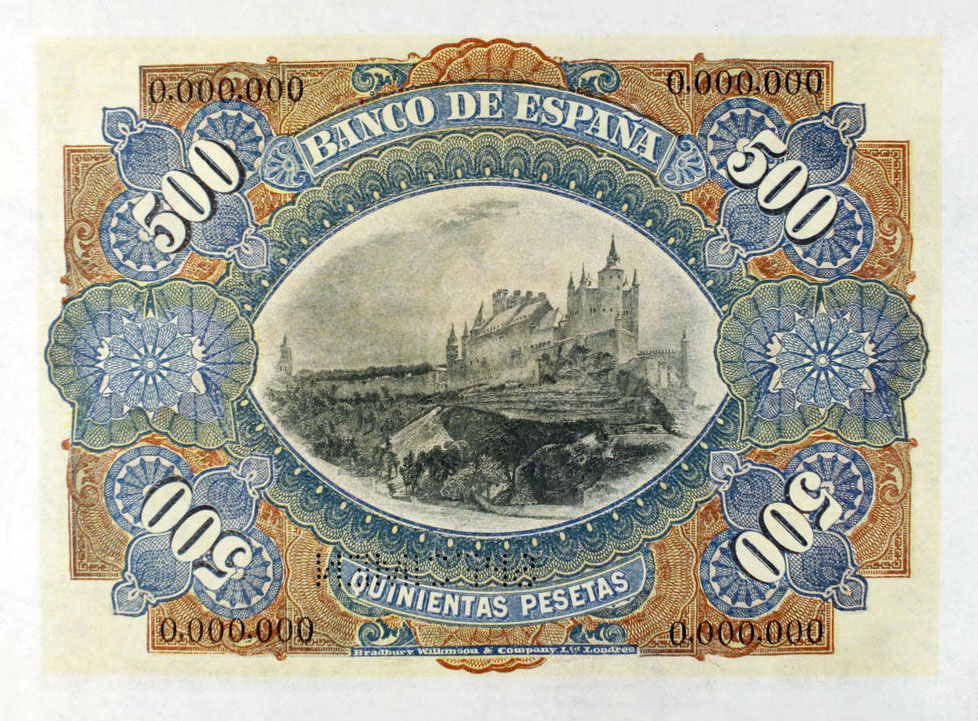 Back of Spain p65s: 500 Pesetas from 1907