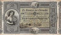 p6 from Spain: 25 Pesetas from 1875