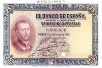 p71s from Spain: 25 Pesetas from 1926