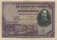 p75a from Spain: 50 Pesetas from 1928