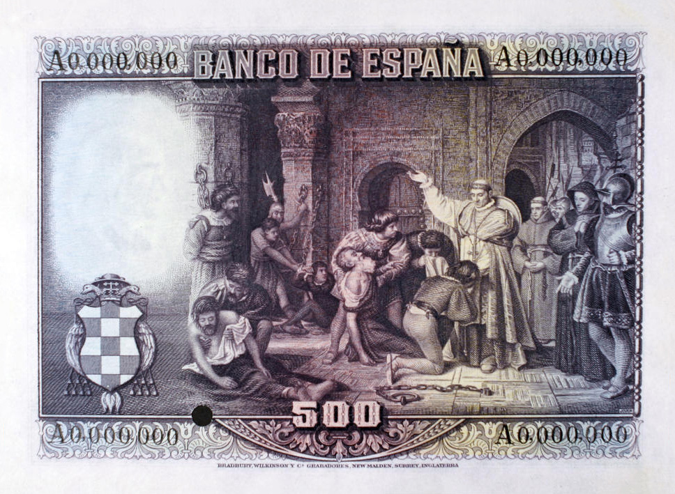 Back of Spain p77s: 500 Pesetas from 1928