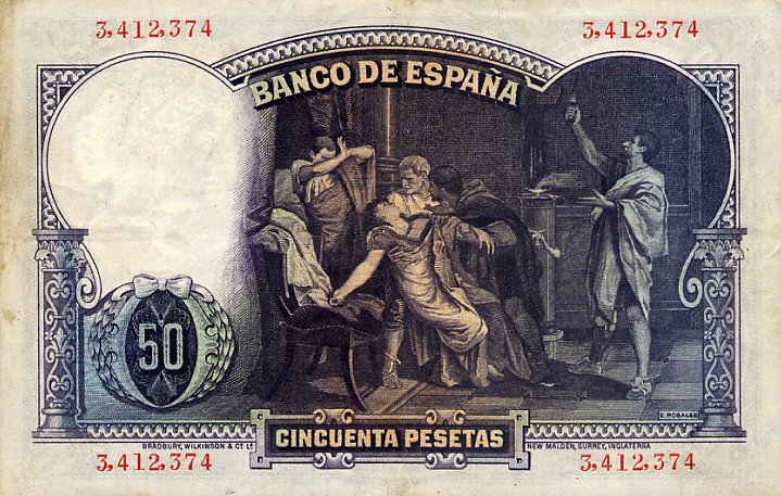 Back of Spain p82: 50 Pesetas from 1931