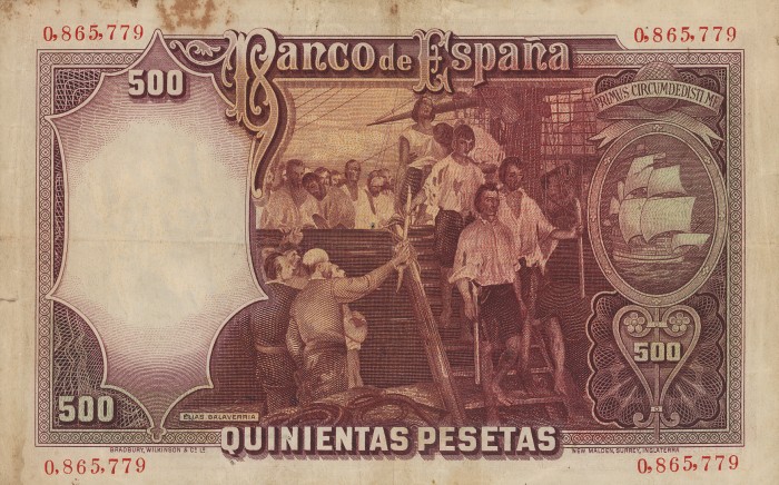 Back of Spain p84: 500 Pesetas from 1931