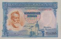 p87b from Spain: 25 Pesetas from 1938