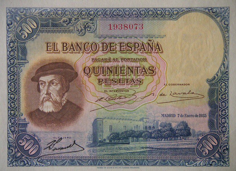 Front of Spain p89: 500 Pesetas from 1935