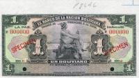 p103s from Bolivia: 1 Boliviano from 1911