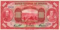 p127b from Bolivia: 1000 Bolivianos from 1928