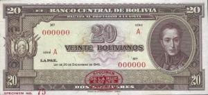 Gallery image for Bolivia p140s: 20 Bolivianos