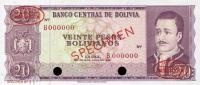 p161s from Bolivia: 20 Pesos Bolivianos from 1962