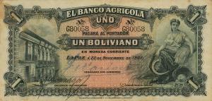 pS101a from Bolivia: 1 Boliviano from 1903