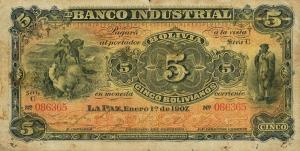 pS162 from Bolivia: 5 Bolivianos from 1907