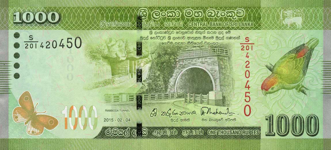 Front of Sri Lanka p127c: 1000 Rupees from 2015