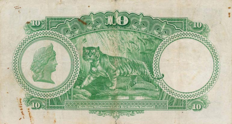 Back of Straits Settlements p18b: 10 Dollars from 1935