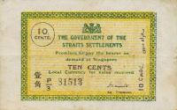 p6a from Straits Settlements: 10 Cents from 1917