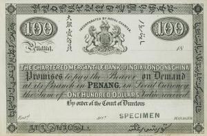pS136p from Straits Settlements: 100 Dollars from 1861