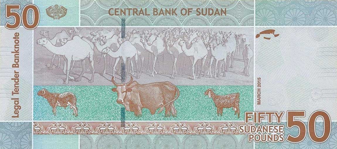 Back of Sudan p75c: 50 Pounds from 2015