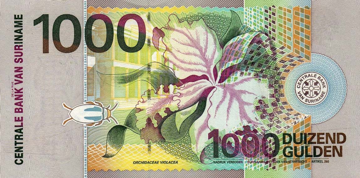 Back of Suriname p151: 1000 Gulden from 2000