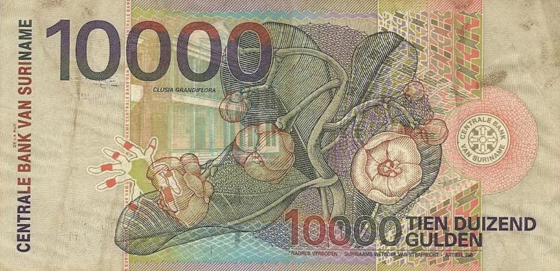 Back of Suriname p153: 10000 Gulden from 2000
