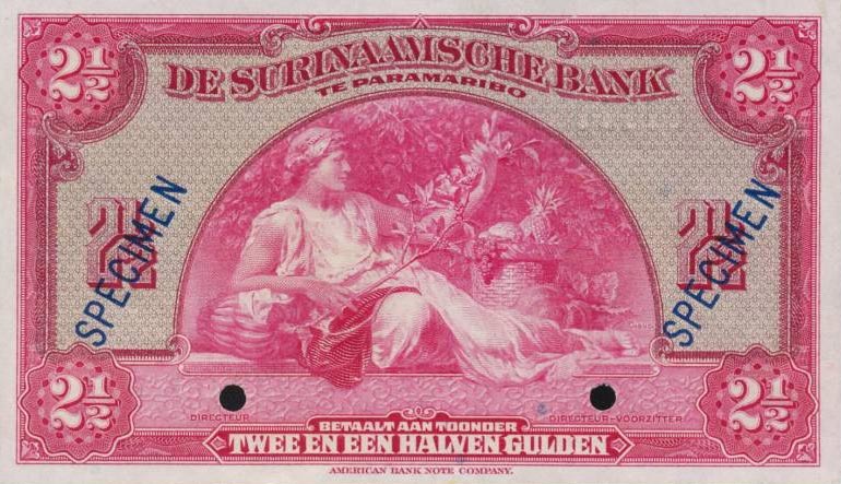 Front of Suriname p87s: 2.5 Gulden from 1940