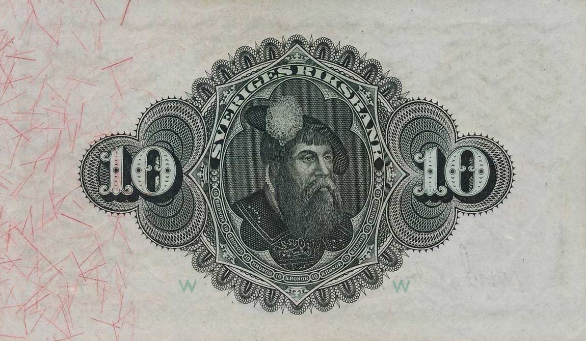 Back of Sweden p27i: 10 Kronor from 1914