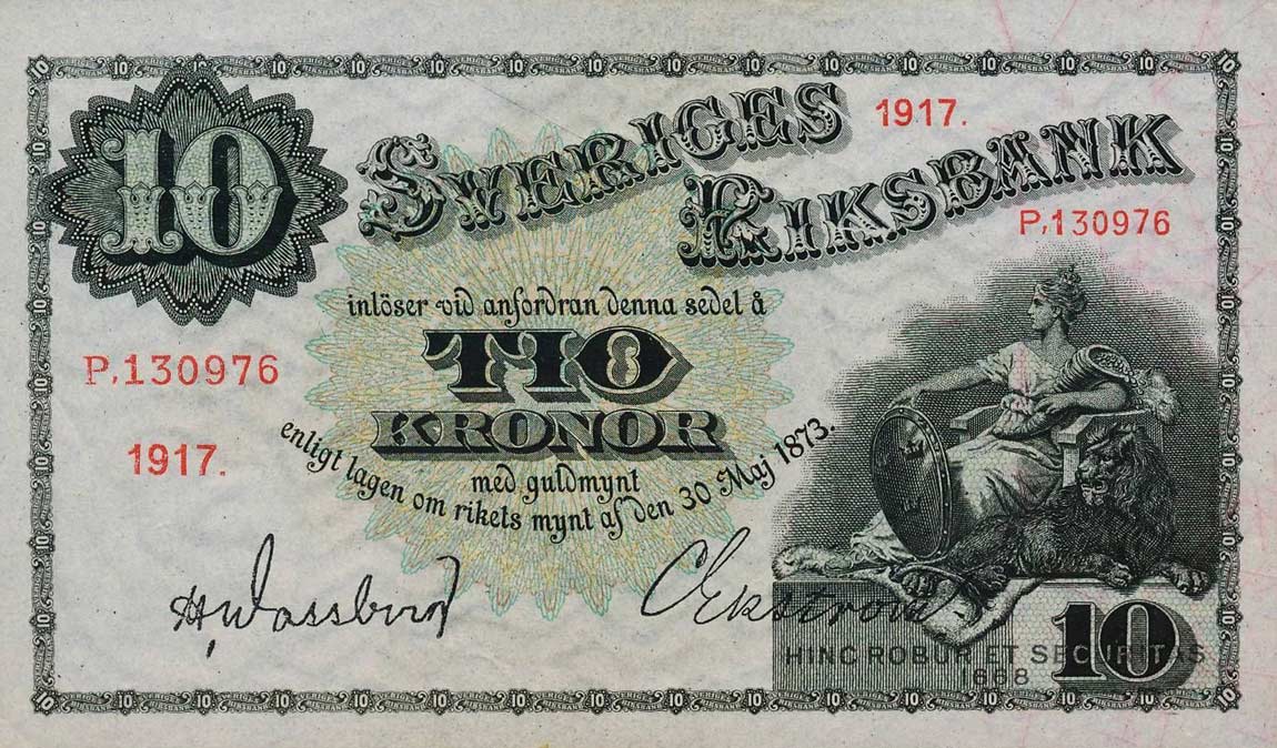 Front of Sweden p27i: 10 Kronor from 1914