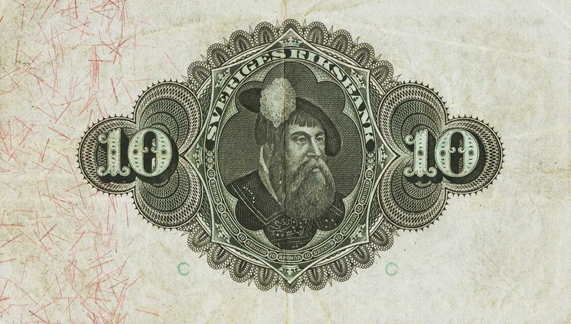 Back of Sweden p27j: 10 Kronor from 1915