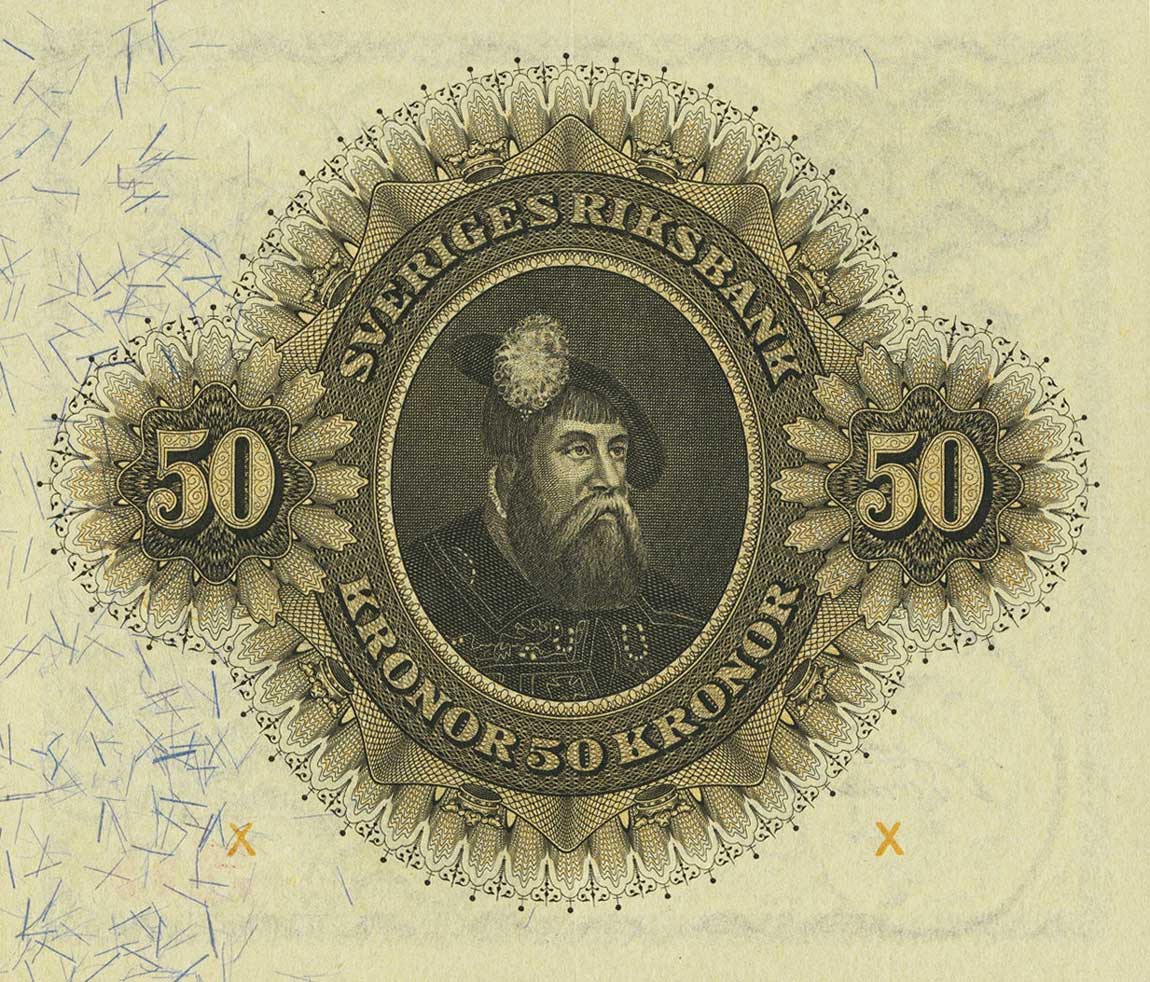 Back of Sweden p35z: 50 Kronor from 1944