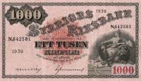 p38d from Sweden: 1000 Kronor from 1939