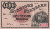 p38e from Sweden: 1000 Kronor from 1950