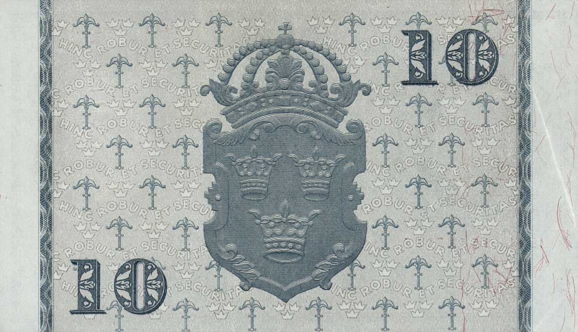 Back of Sweden p40e: 10 Kronor from 1944