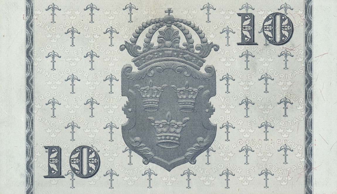 Back of Sweden p40m: 10 Kronor from 1952