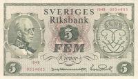 p41a from Sweden: 5 Kronor from 1948