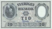 p43c from Sweden: 10 Kronor from 1955