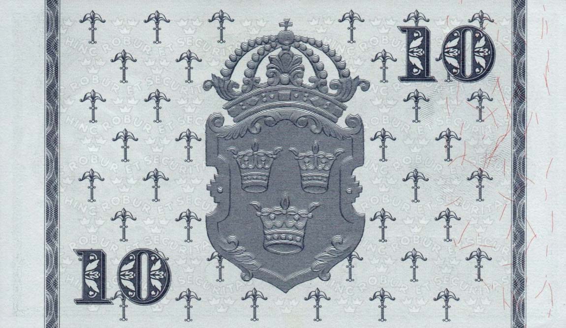 Back of Sweden p43g: 10 Kronor from 1959