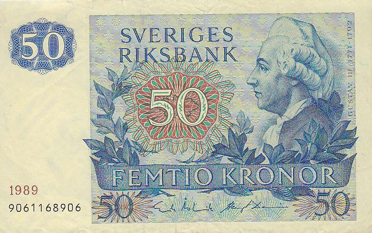 Front of Sweden p53d: 50 Kronor from 1982