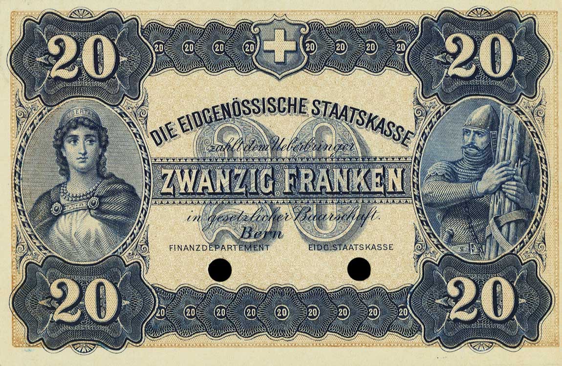 Front of Switzerland p20r: 20 Franken from 1914