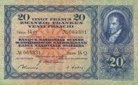p39k from Switzerland: 20 Franken from 1940
