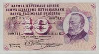 p45d from Switzerland: 10 Franken from 1958