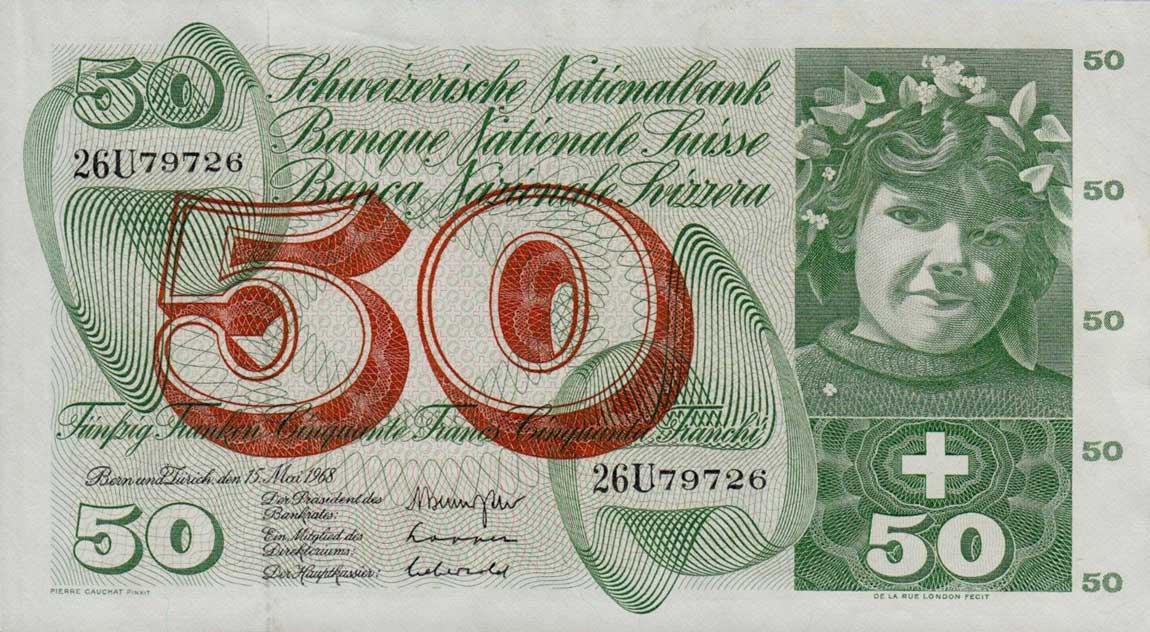 Front of Switzerland p48h: 50 Franken from 1968