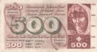 p50b from Switzerland: 500 Franken from 1957