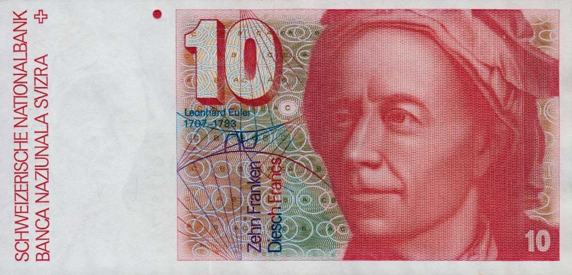 Front of Switzerland p53h: 10 Franken from 1990