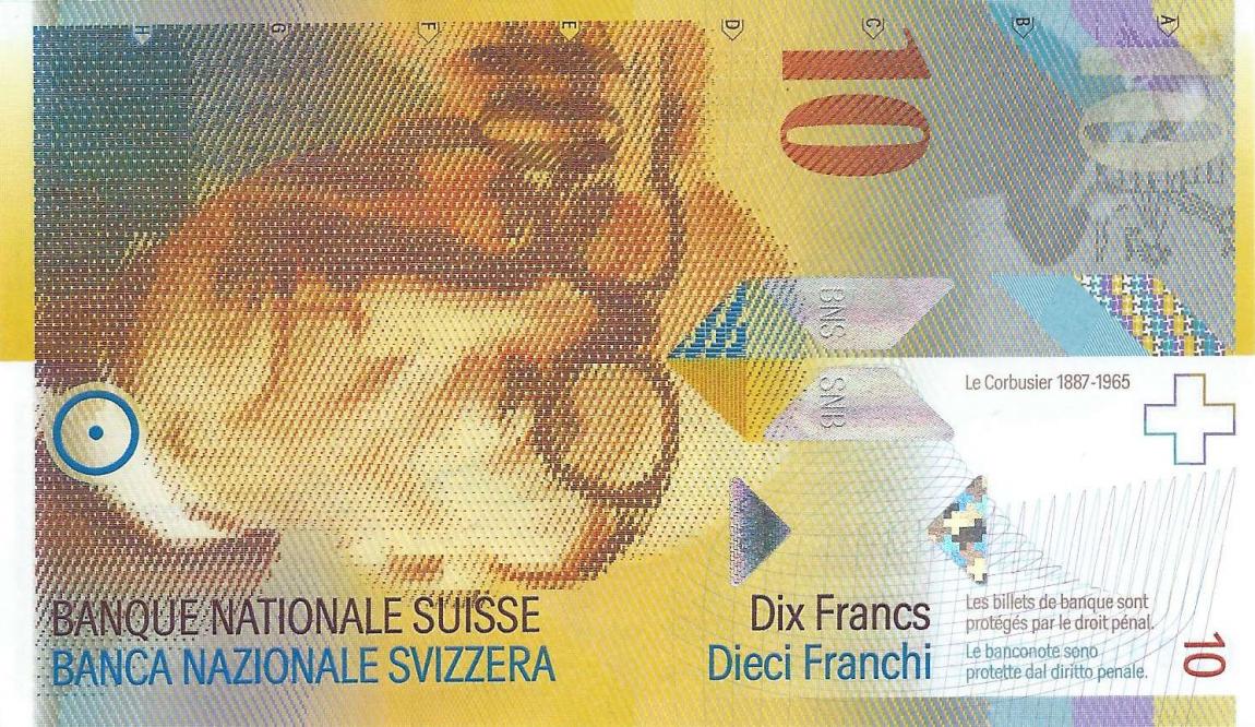 Front of Switzerland p67e: 10 Franken from 2013