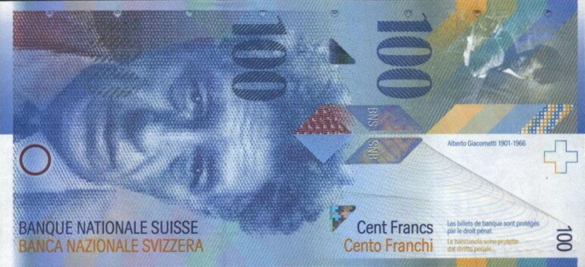 Front of Switzerland p72e: 100 Franken from 2000